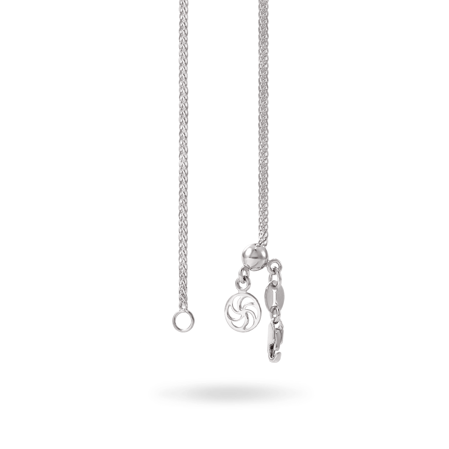 14K Adjustable Spiga Chain Necklaces IceLink-CAL 14K White Gold  